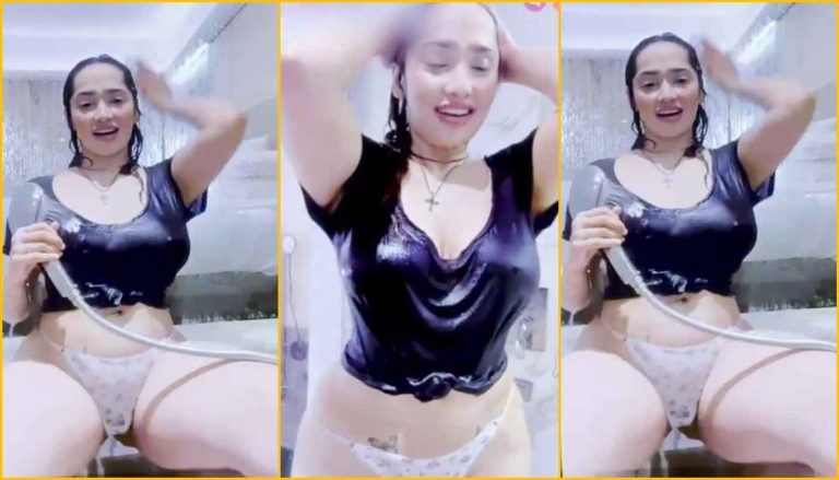 Aditi Mistry Showing Ass And Enjoying Shower on Live App Content