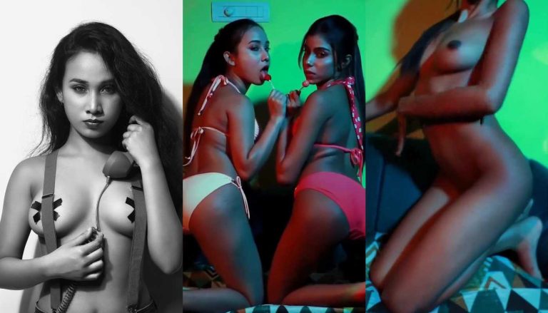 Rima Dutta Lesbian Lollipop Suck Strip Tease Full Nude Playing with Boobs