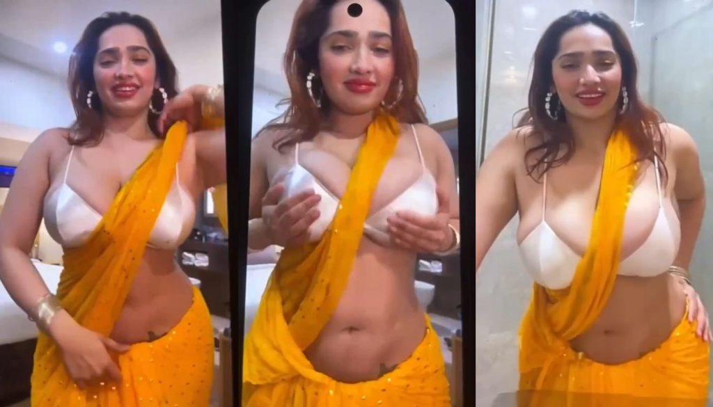 Aditi Mistry Nude Unseen Yellow Saree Shower Live Part 1