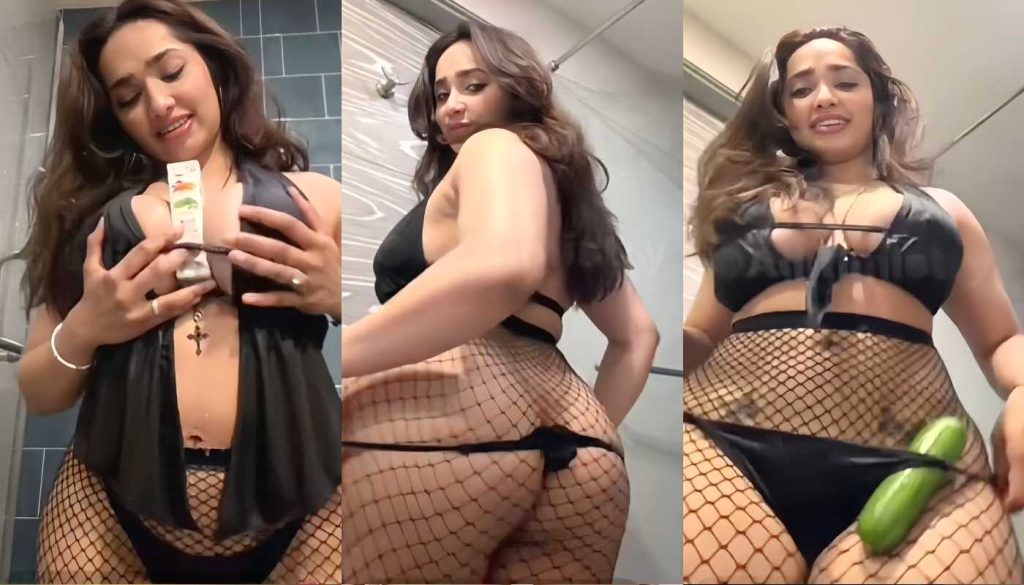Aditi Mistry Nude Live latest Screen Recorded In Black Dress Part 3